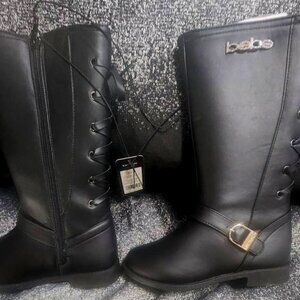 Girls Bebe lac up boots